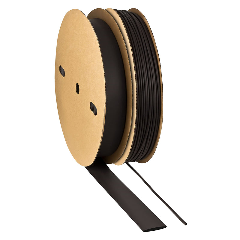 ISOLATECH Heat Shrink Tubing 3:1 Set with Adhesive Black Diameter 12.7 mm 5 m UV Resistant Sold by the Metre Unlabeled Roll in Practical Dispenser Box 12,7mmØ
