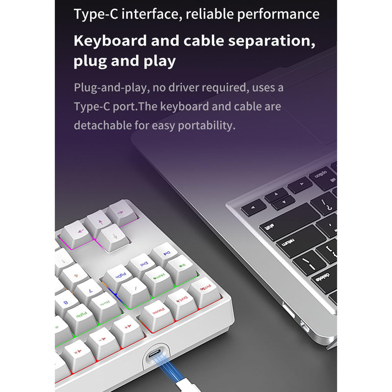 XUMIUZIY Number Pad, Mechanical Numeric Keypad with RGB Backlit, Hotswap Blue Switches, PBT Keycaps, 34 Keys USB Wired Numpad for Laptop, Computer, PC (White) White