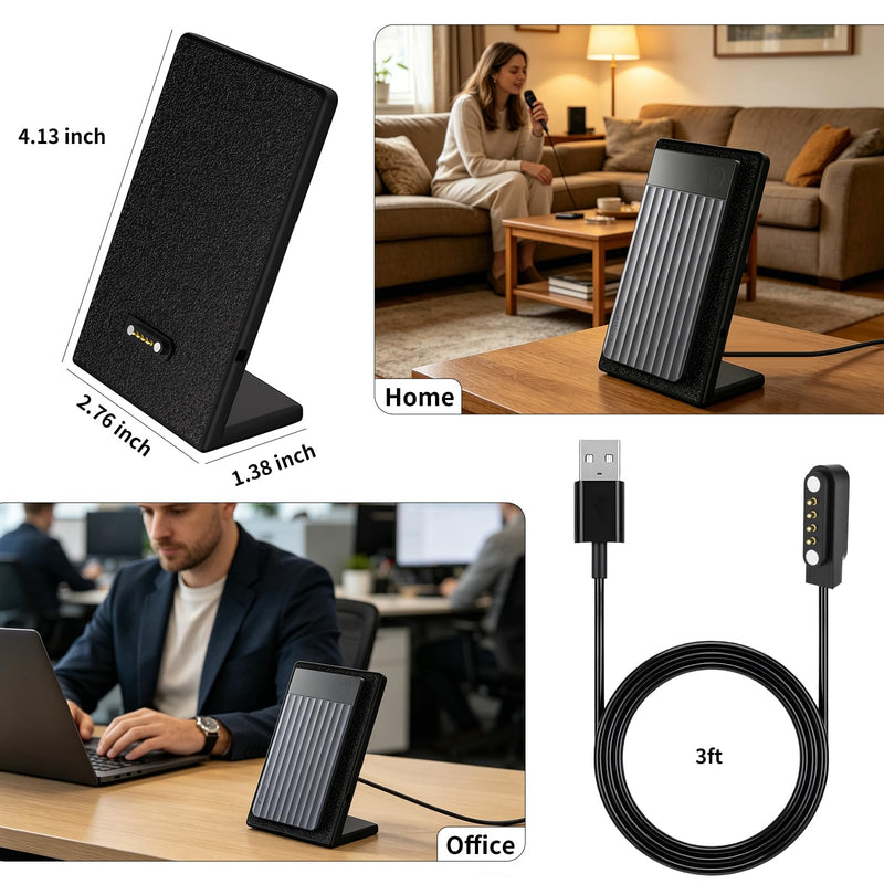 Charging Stand with USB-A Charging Cable Cord for Plaud Note/Plaud Note Pro AI Voice Recorder (3D Printed Stand