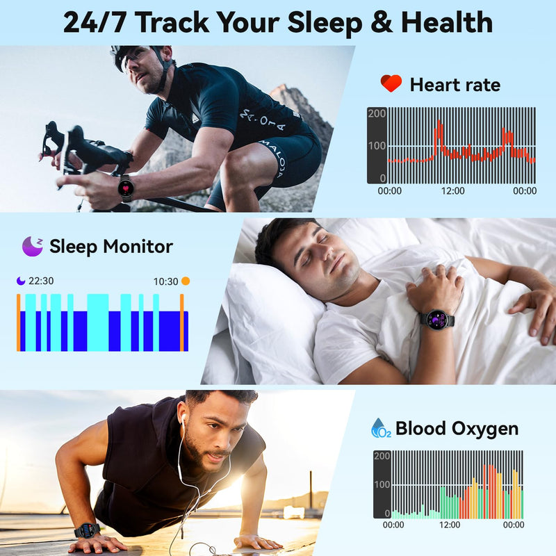 Smart Watch for Women Samsung iPhone Compatible: 1.32" AMOLED Smartwatch for Android Phones (Answer/Make) Fitness Tracker Heart Rate/Sleep/SpO2 Monitor Watches for Women IP68 Waterproof 130+Sport Mode Black