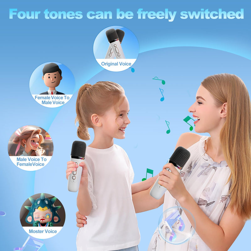 Aveek Karaoke Machine with 2 Wireless Mini Karaoke Microphones,Portable Bluetooth 5.3,Karaoke Audio Microphone All-in-One,Karaoke Machine Suitable for Adults,Children,Birthday Gifts,Family Gatherings