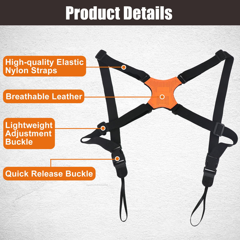 HUNTPAL Binocular Harness Strap for Hunting and Birding Wacthing, X-shaped Decompression Cross Body, Fit for Rangefinder Orange