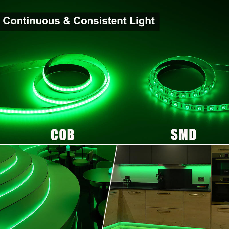 [AUSTRALIA] - JOYLIT 24V RGBW COB LED Strip Lights 16.4FT/5M RGB + 6000K Cool White Dual Mode, Flexible 784 LEDs/M High Density Dotless Tape Light for Indoor, Bedroom, Kitchen, Home Theater Lighting (Light Only) RGB+6000K 