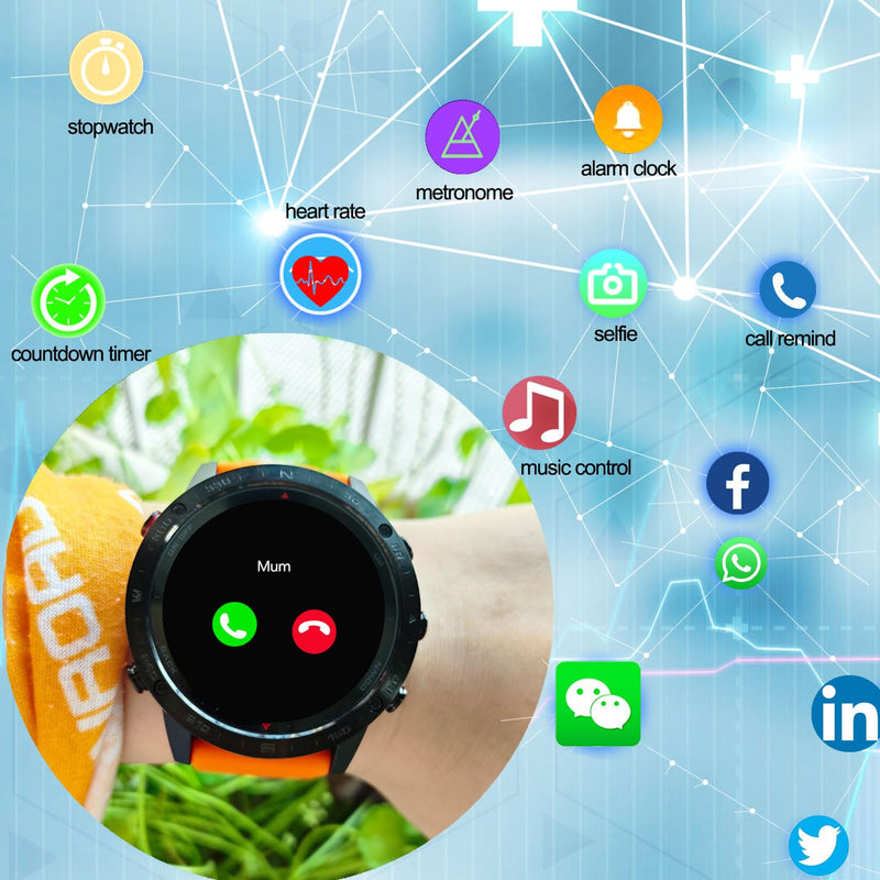 SUNROAD GPS Sports Watch Navigation Fitness Tracker Running Swimming Cycling Altimeter Barometer Compass Snorkeling Dive Fishing Fashion Digital Wristwatch