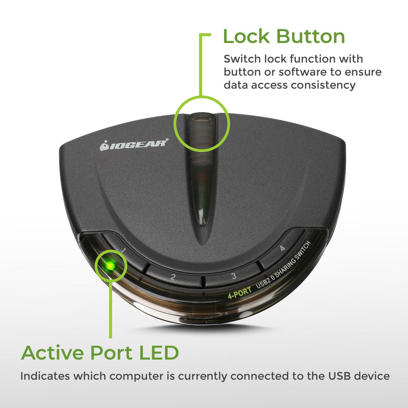 [AUSTRALIA] - IOGEAR 4-Port USB 2.0 Automatic Printer Switch, GUB431 4 Computer 