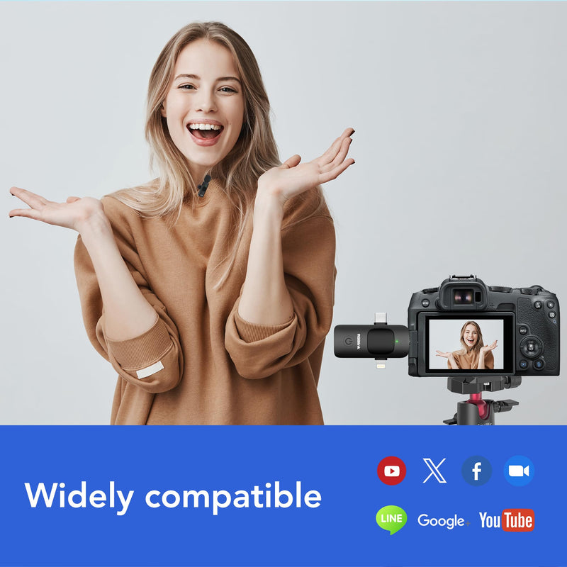 [AUSTRALIA] - RGBlink Wireless Lavalier Microphone 3 in 1 Mini Microphone Lapel Mic, Plug & Play Compatible with Android, DSLR Camera and Laptop Recording, Live Streaming, YouTube, TikTok, Interview 3-in-1 Microphone 