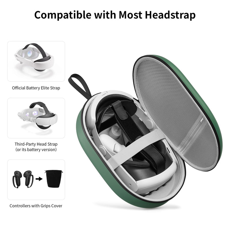 annapro Shoulder Backpack and Carrying Case for Meta Quest 3, Green