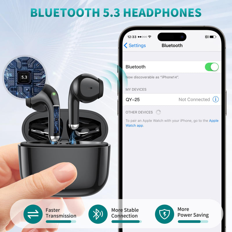 ACAGET Wireless Headphones for Sumsung Galaxy S24 Ultra S23 S22 S21 Plus Bluetooth 5.3 Earbuds Noise Canceling Earphones for iPhone 15 Pro Max 14 13 12 11 XR XS HiFi Stereo Earphone for Google Oneplus