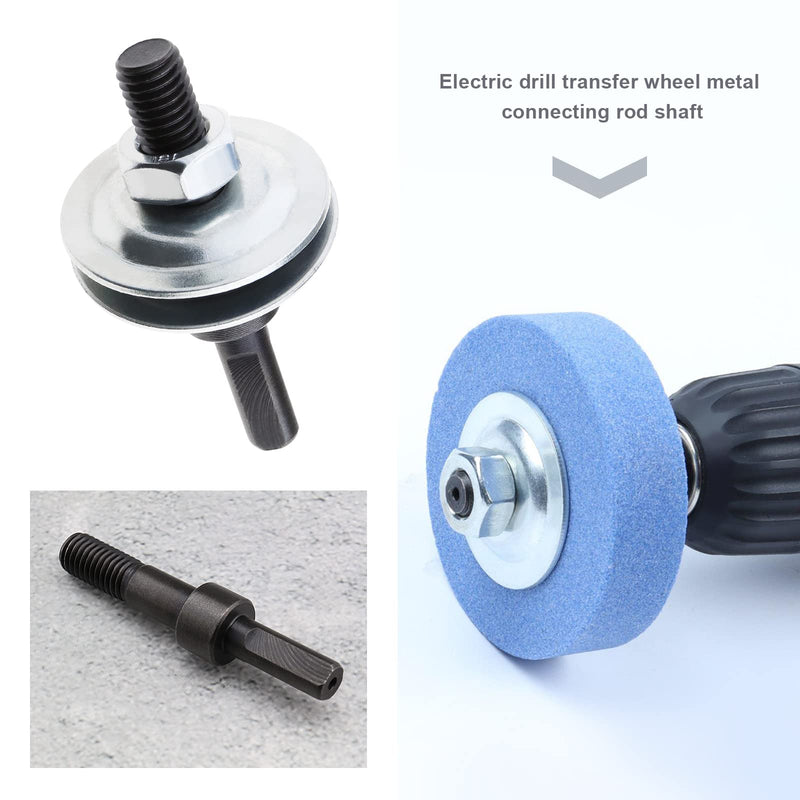 OTOTEC 2 Sätze Bohrdorn-Adapter-Kit Polierscheiben-Adapter für Schleifscheibe Faserscheibe Wollscheibe Stoffscheibe Umwandlungsstange Gewindedurchmesser 9,9 Mm