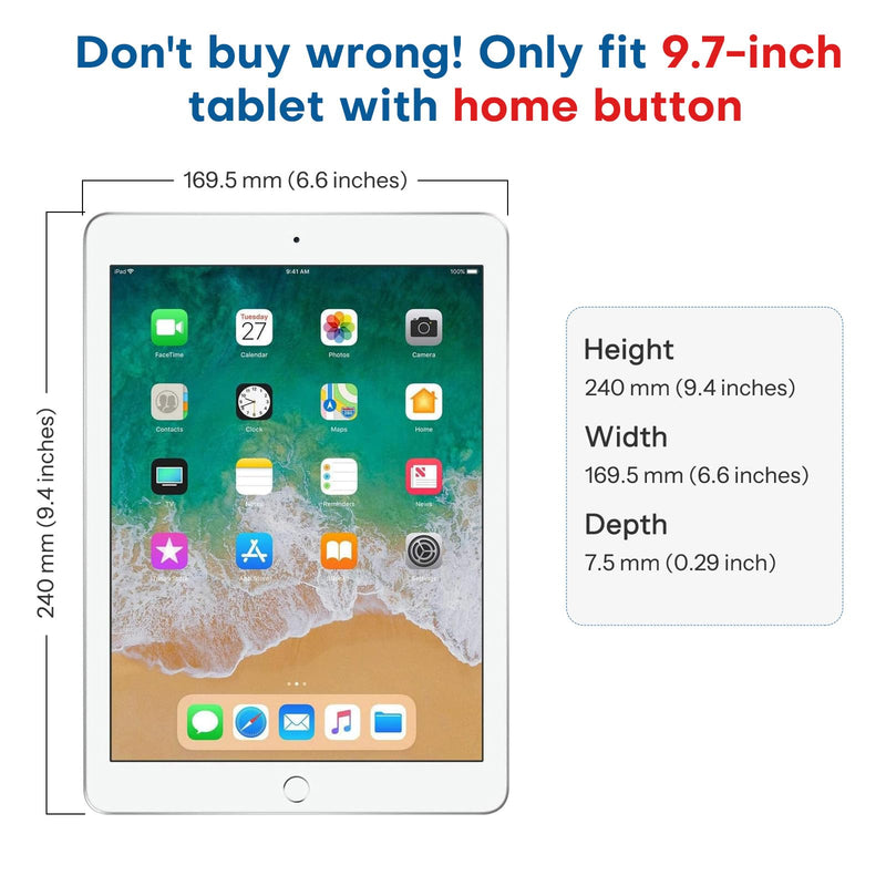 SPARIN Screen Protector for iPad 6th Generation 9.7 inch/iPad 5th Generation, Tempered Glass Compatible with iPad Air 2 9.7 inch