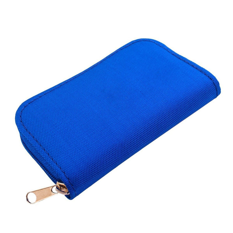 Memory Card Case - Carrying Case Suitable for Micro SD, Mini SD and 4X CF, Card Holder Bag Wallet for Media Storage Organization (Blue) Blue