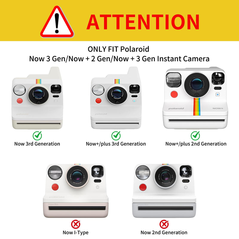 [AUSTRALIA] - MUZIRI KINOKOO Aluminum Alloy Lens Cap for Polaroid Now 3 Gen/Now + 2/3 Gen Camera, Now 3rd/Now Plus 2nd/3rd Generation Camera Lens Cover in Cushioned Sponge Flocking Layer Inside - Black 