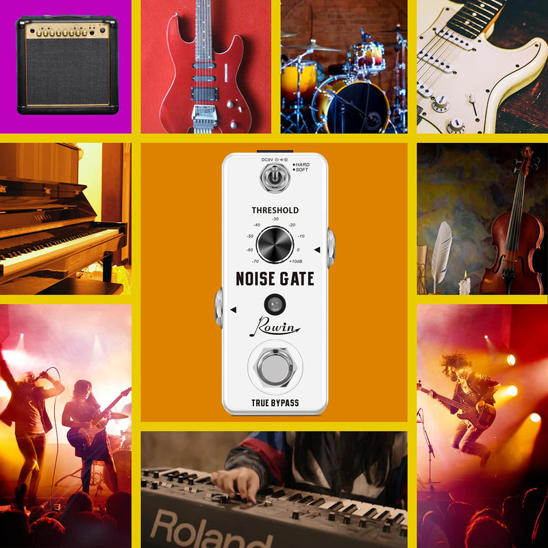 Rowin Guitar Noise Killer Noise Gate Suppressor Effect Pedal LEF-319 White
