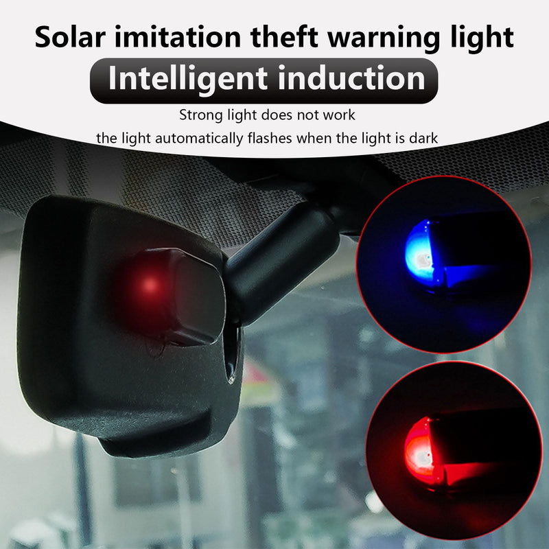 1 PC Car Solar LED Flashing Security Light with USB Port, Anti-Theft ABS Vehicle Alarm Light Accessories, Universal Automotive Safety Warning Light for Car Truck SUV (Red Light) 1 PC Red Light
