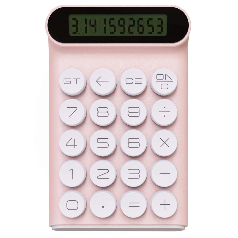 Mechanical Switch Calculator,Handheld for Daily and Basic Office,10 Digit Large LCD Display (Pink) Pink