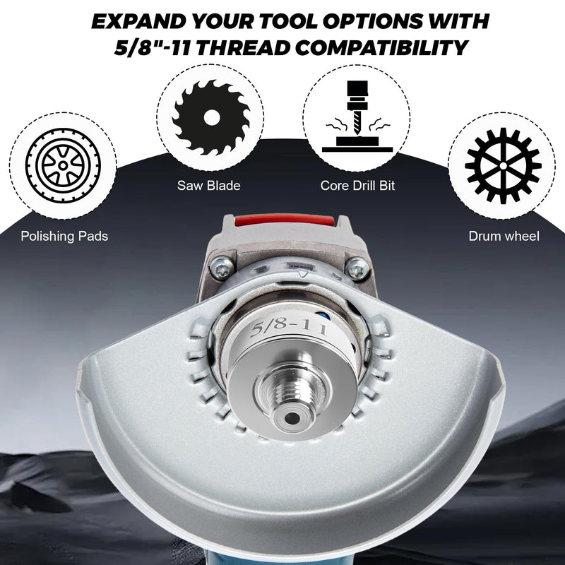 [AUSTRALIA] - XLOCK to 5/8"-11 Thread Adapter Kit – Stainless Steel Angle Grinder Quick-Change Conversion for Saw Blades/Polish Discs/Diamond Core Bits, Include Flange Lock Nut, Convert XLOCK Tool 