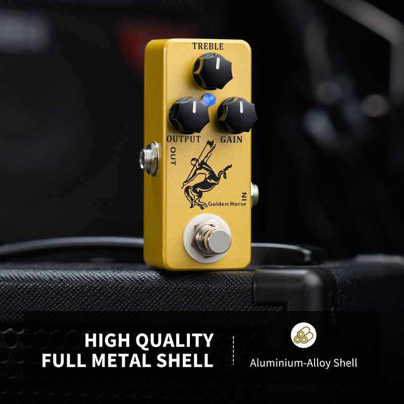 MOSKY Golden Horse Overdrive Effect Pedal Boost Guitar Effect Pedal with True Bypass for Electric Guitar Gold Horse