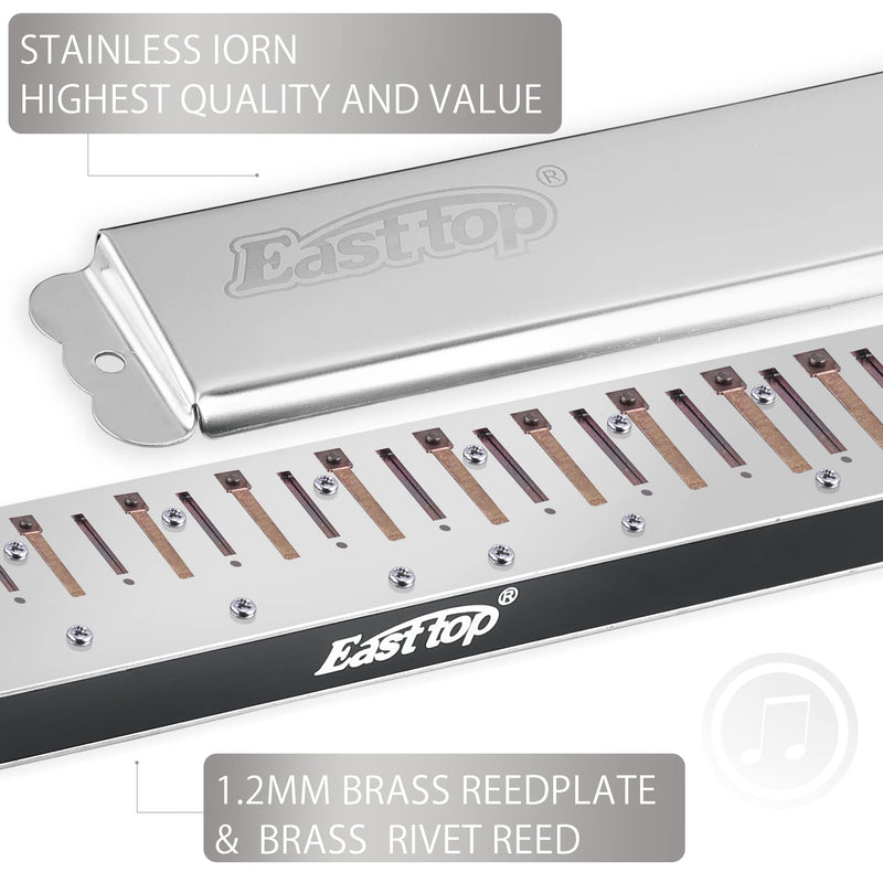 [AUSTRALIA] - East top 24 Holes Professional Tremolo Harmonica Musical Instrument for Adults (T2403-C) 