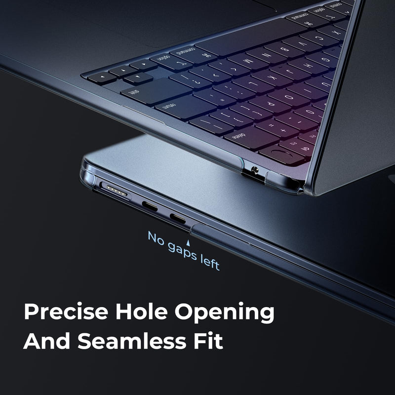 EooCoo [Ultra Thin Armor] Compatible with MacBook Air 15 inch Case 2024 2023 M3 M2 A3114 A2941, [100% Match Midnight][Anti-Fingerprint] Matte Protective Hard Shell&Keyboard Skin, Midnight Clear
