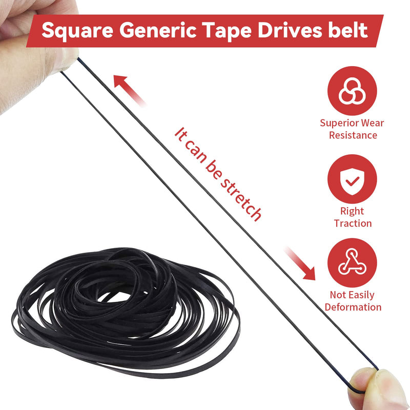 Recorder Rubber Belts, Cassette Recorder Repair Maintenance Mix Cassette Rubber Square Belt 40-135MM (50PCS)