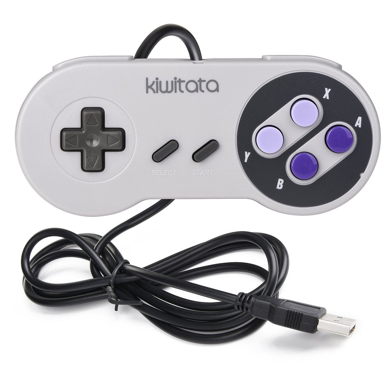 2X Classic SNES USB Controller for Retro Gamings, kiwitatá Super NES USB Wired Game Controller Joystick for Windows PC Mac Raspberry Pi