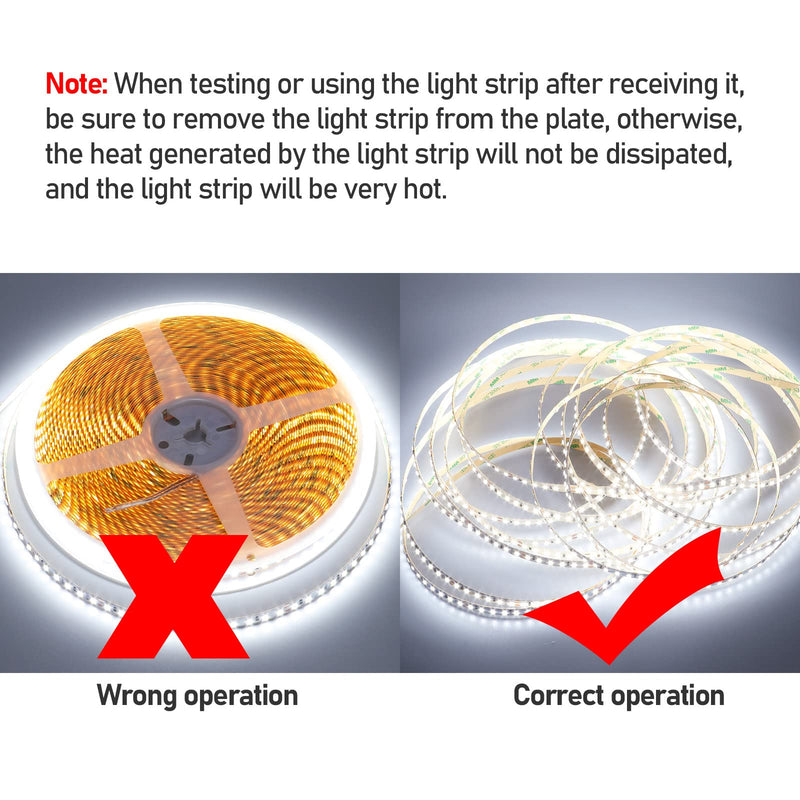 24V 32.8ft/10M Double Row LED Strip Light Cool White 6000K 2400LEDs 2835SMD 160W High Brightness 11000LM No-Waterproof IP20 Flexible Ribbon for Kitchen Hallways Decoration(No Power Supply)