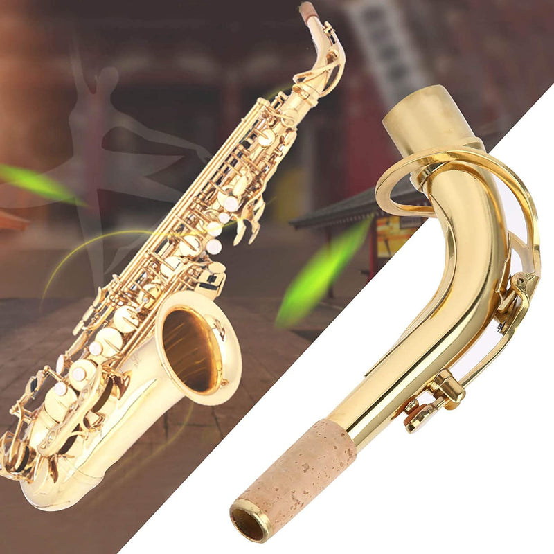 Brass Saxophone Bend Neck Instrument Assembly for Alto Saxophones 24.5mm Port Diameter Gold