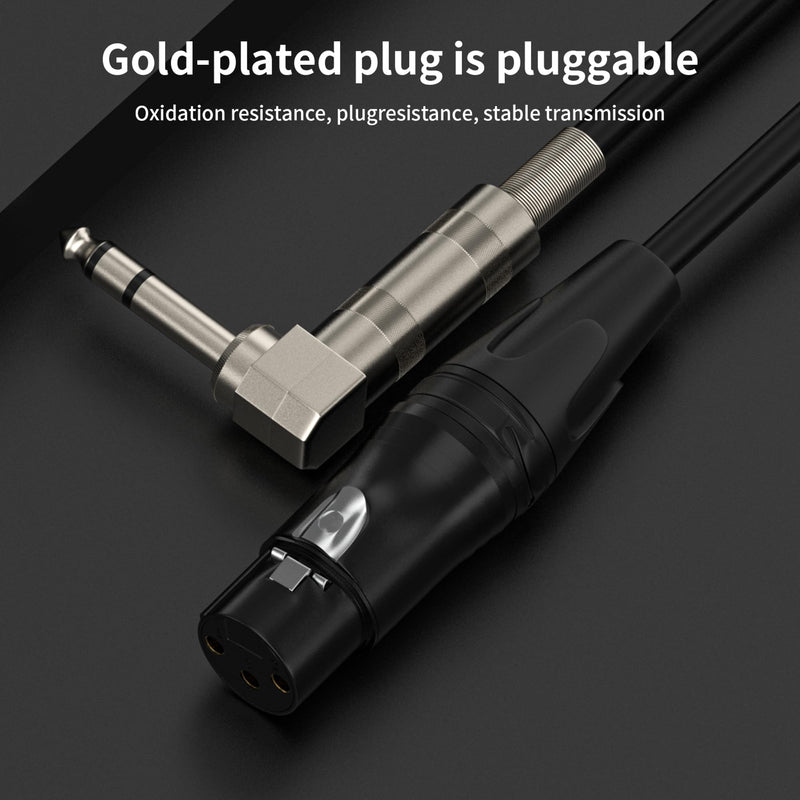 [AUSTRALIA] - Right Angle 6.35mm TRS to XLR Female，（1.5FT 2Pack） Right Angle 1/4" TRS to XLR 3Pin Female,for Speakers, Stage, DJ and More Right Angle 6.35mm TRS to XLR Female 