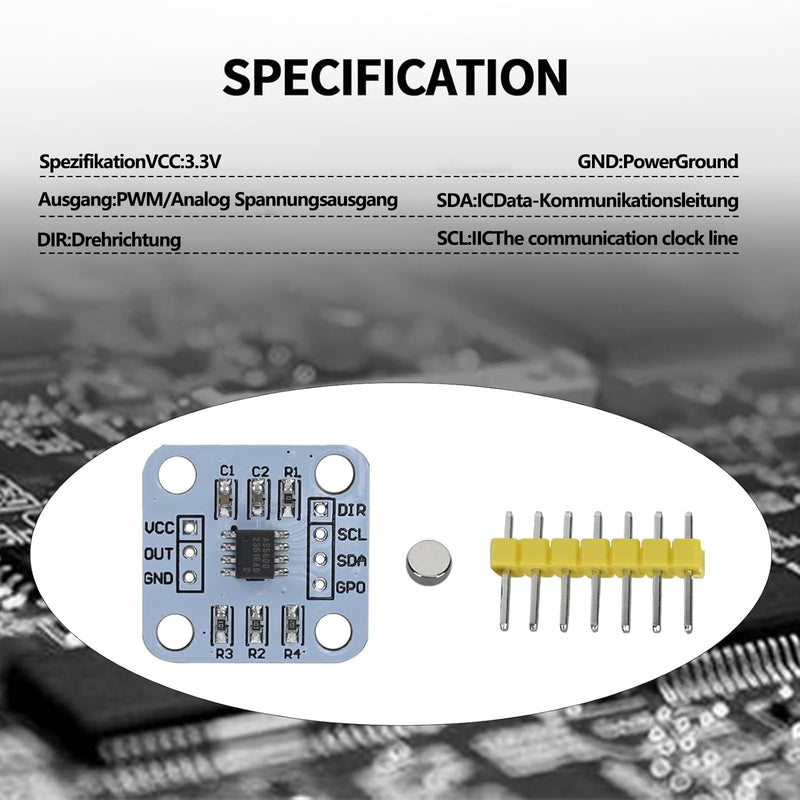 [AUSTRALIA] - 4pcs 12bit High Precision AS5600 Magnetic Encoder, Magnetic Induction Angle Sensor Module, It Comes with a Magnet 