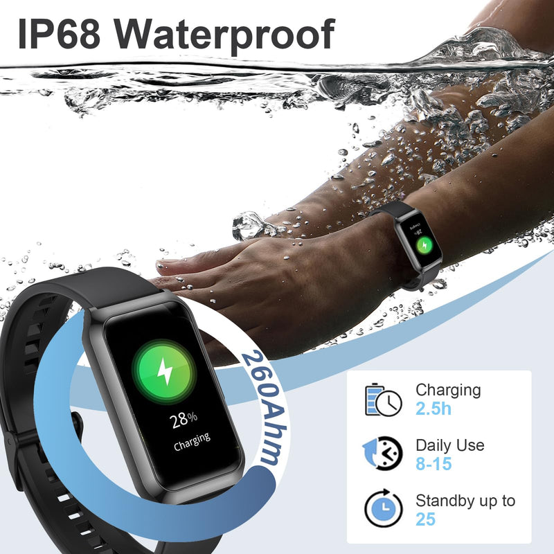 Smart Watches for Women Black+Silver Diamond Smart Watch