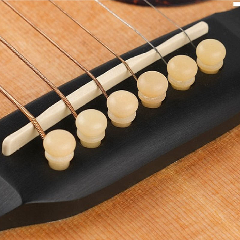Miwayer Guitar Bone Bridge Pins Real Bone Unbleached Vintage Style Replacement Parts for 6 & 12 String Acoustic Guitar (Unbleached Pure Bone) Unbleached Pure Bone