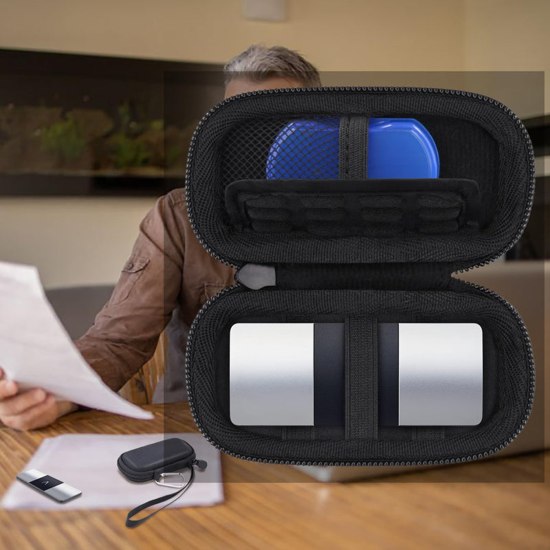 Khanka Hard Case for KardiaMobile 6 Channel / 1 Channel ECG Heart Monitor, Case Compatible with Kardia 6L 1L ECG with Carabiner Hook and Carry Strap (Pill Box and ECG Not Included)