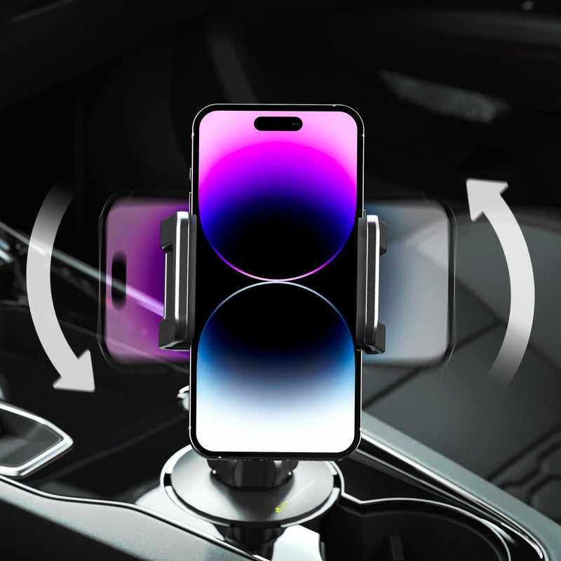 Bracketron TripGrip Cup Holder Car Phone Holder Mount with Expandable Base | Universal cup holder phone mount for car, expandable base fits to 3.75", 360 rotation flexible gooseneck, quick release Cup Holder Mount