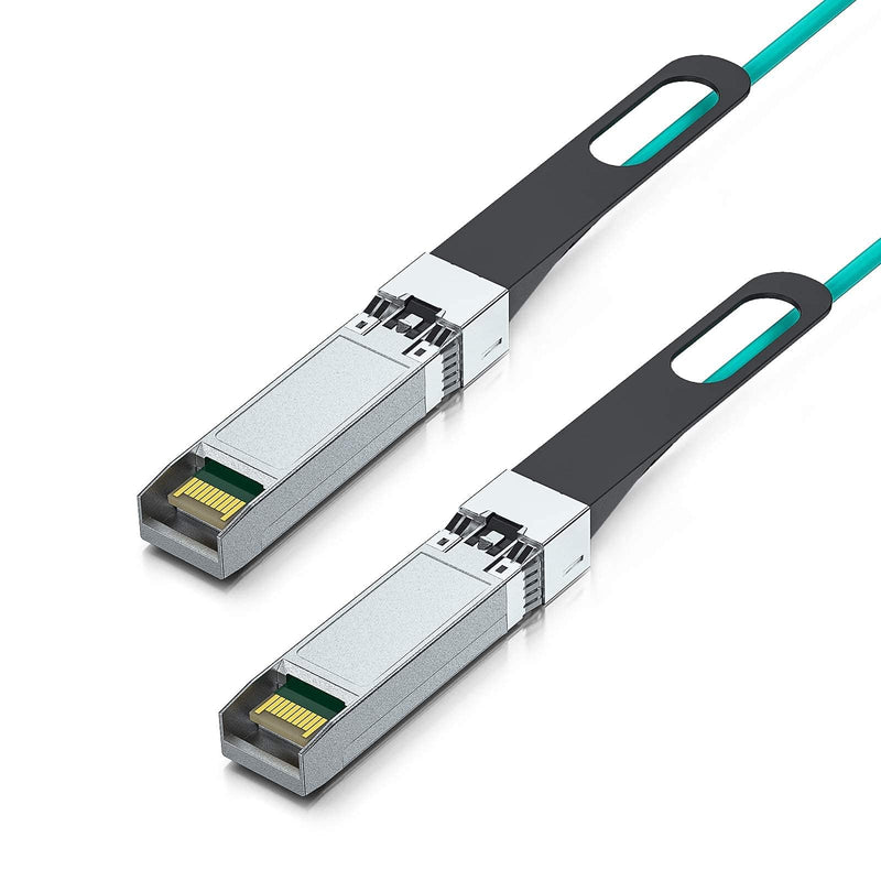 H!Fiber 10G SFP+ AOC Cable, 10Gb SFP+ to SFP+ Active Optical Fiber Cable, OM3 Multimode MMF Fiber Assemblies with SFP+ for Cisco SFP-10G-AOC1M, Ubiquiti UniFi, Supermicro, Mikrotik, 1m (3.3ft) 10G AOC