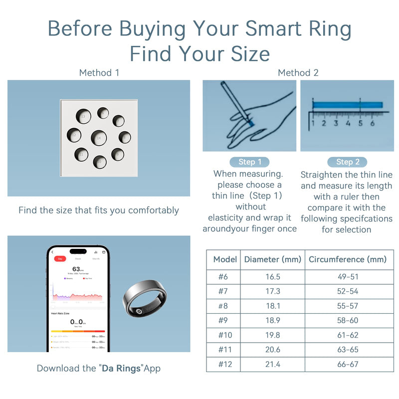 2026 Smart Ring For Women & Men, Sleep Health Fitness Tracker, No APP Fee | Track Sleep, Heart Rate, Blood Oxygen and Stress with Lightweight Smart Ring, 5-7 Days Battery Life, iOS & Android Compatible