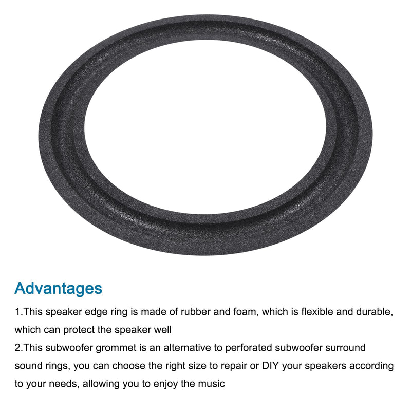 MECCANIXITY Rubber Speaker Foam Edge Surround Rings 4.5 Inch 82mm x 115mm Perforated Subwoofer Rings Replacement Parts for Speaker Repair or DIY Black 2 Pcs