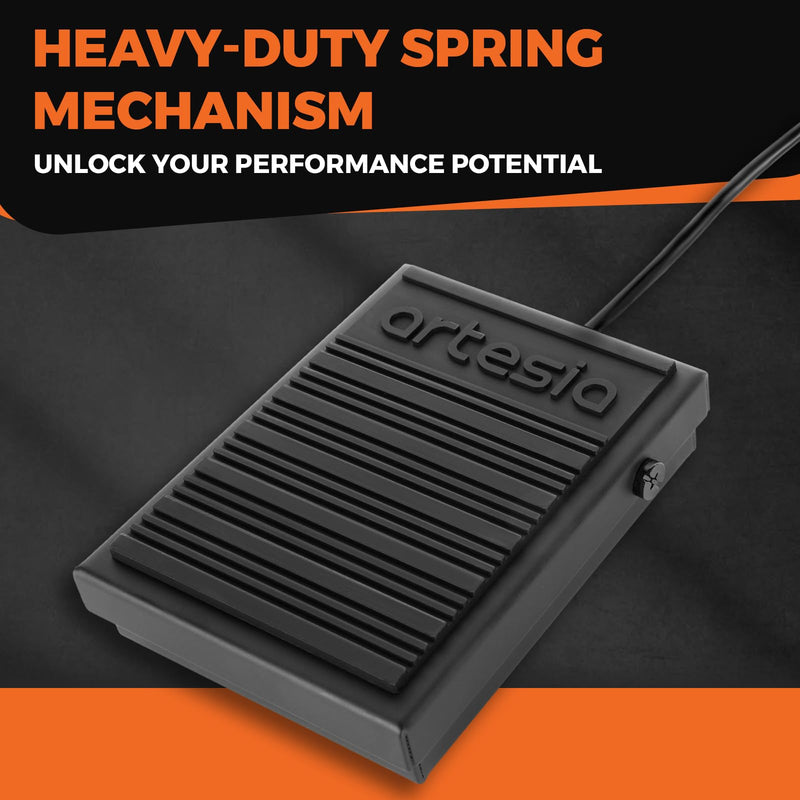 [AUSTRALIA] - Artesia ASP-1 Universal Sustain Pedal with 6 ft (1.8 m) Cable, Polarity Switch, and Non-Slip Bottom, Universal Piano Pedal for Digital Pianos, Piano Keyboards, MIDI Keyboards, and Synthesizers 