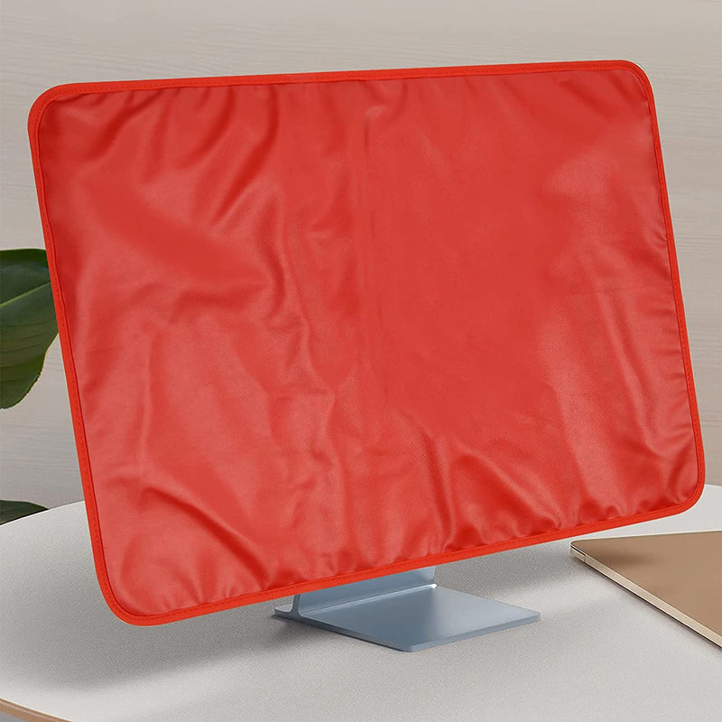 WESAPPINCcomputer Monitor Dust Cover for iMac 24”, PU Leather Protective Screen Dust Cover Sleeve with Rear Pocket Compatible with iMac 24 inch (24inch, Red) 24inch