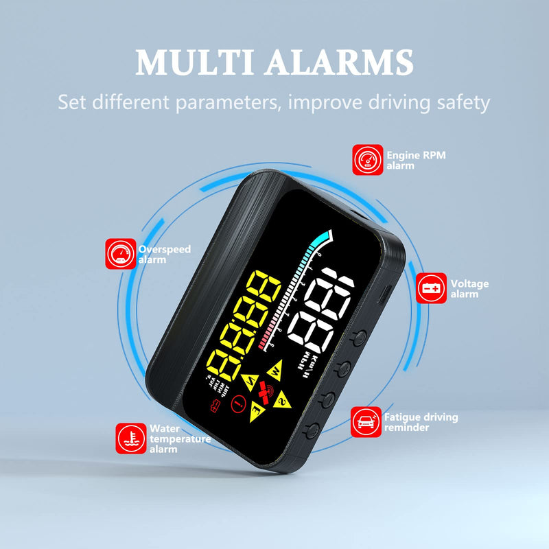 [AUSTRALIA] - Car HUD OBD2 GPS Dual System Projector for Car, Heads up Display for Cars，Digital Speedometer for car mph, Suitable for All car M17 