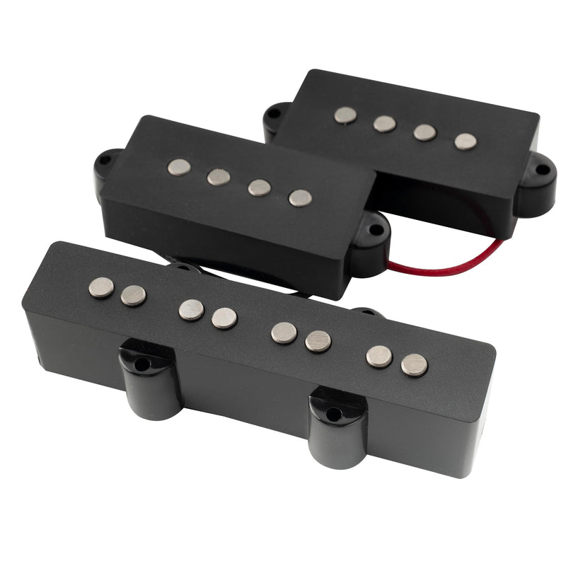 [AUSTRALIA] - Artec POA4-JOA4 Alnico 5 Vintage Tone PJ Bass Pickups Neck Bridge Pickups Set for 4-String Precision Jazz Bass Electric Bass, Black 