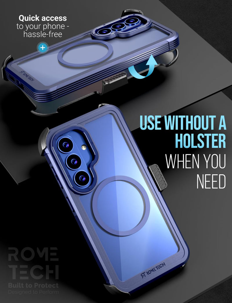 Designed for Samsung Galaxy S26 Case with Belt Clip Holster | Protective Cover with Strong Magnet Compatible with Magsafe - Blue