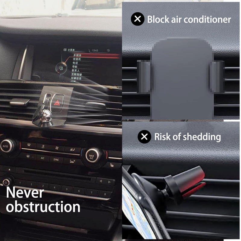 360-Degree Rotary Cell Phone Holder Mobile Phone Mount Black(Magnet) Compatible with BMW X3 X4 F25 F26 2010-2016 (Black)