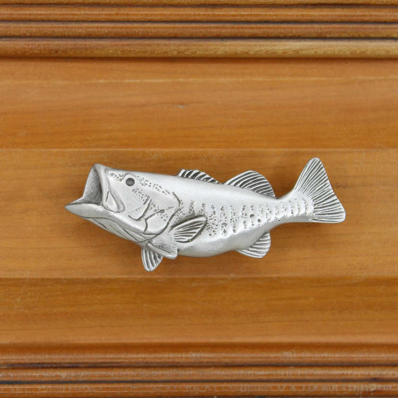 Costello Coastal - Bass Cabinet Knob (Left Facing) - Artist Designed Pewter Hardware Left Facing
