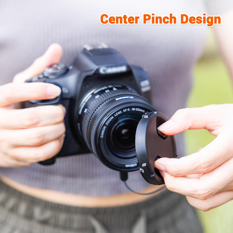 [AUSTRALIA] - JJC 58mm Front Lens Cap Cover + Elastic Anti-Loss Cap Keeper Leash for Canon EF-S 18-55mm f/3.5-5.6 IS STM, Fujifilm XF 18-55mm f/2.8-4 R LM OIS, XC 16-50mm f3.5-5.6 OIS Lens & More 58mm Thread Lenses 