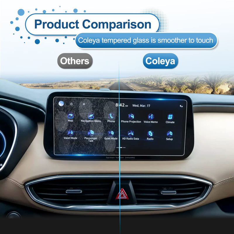 2021 2022 2023 Santa Fe Screen Protector for Hyundai Santa Fe (SEL/XRT/Limited/Calligraphy) 10.25-inch Touch Screen, 9H HardnessTempered Glass 2022 2023 Santa Fe Hybrid Accessories 10.25"