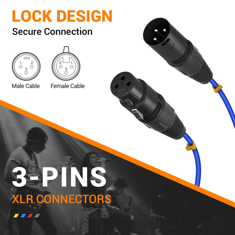 Phenyx Pro 4-Channel XLR Snake Cable, Color-Coded Male to Female Patch Wire w/OFC Copper, 6 Ft XLR Splitter Cable, Balanced Microphone Cable for DJ Mixers, IEM & Mic Systems (PCBL-4IN1-6) 6 Feet