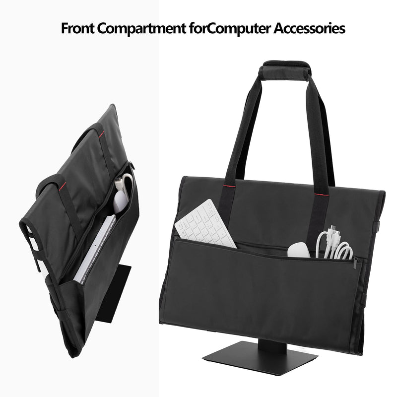 Trunab Carrying Bag for 24" LCD Screens and Monitors, With Padded Velvet Lining, Protective Monitor Travel Case Compatible With 24’’ Monitor and Accessories, Black