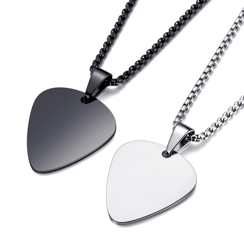 MOO&LEE Guitar Pick Necklace for Men Women Guitar Pendant Music Jewelry Couple set