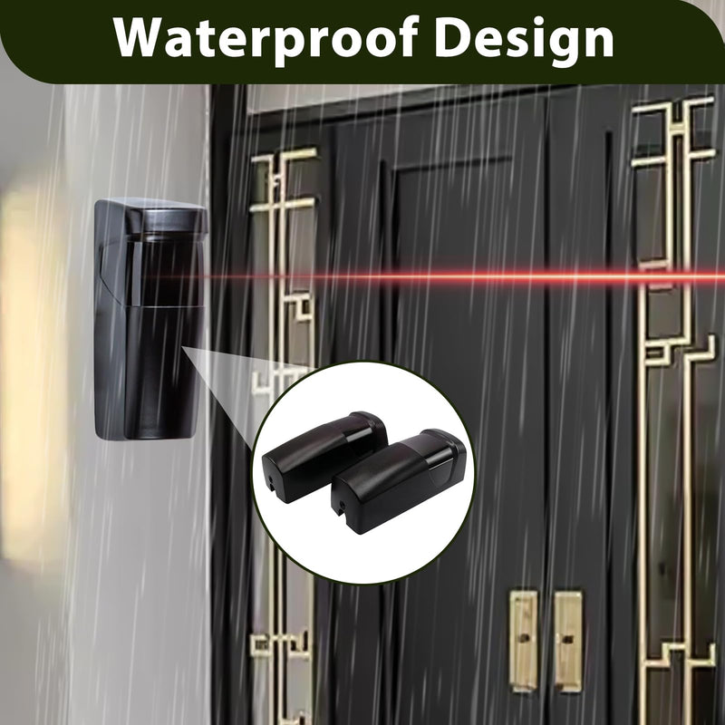 Infrared Sensor Light Beam, Light Barrier Infrared Sensor, IR Light Barrier Sensor, Universal 12/24 V AC/DC, Weatherproof, for Automatic Garage Doors and Gates, Range up to 20 Metres Rechteck