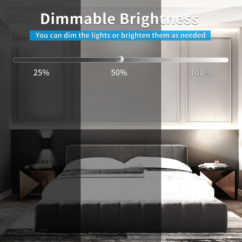COB LED Strip Lights 50ft,6000K DC 24V Dimmable White Flexible LED Rope Lights for Bedroom,with Remote and app Control LED Lights strip for Living Room, Shelf, Cabinet